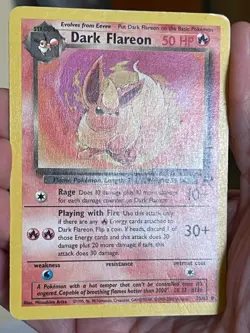 POKEMON DARK FLAREON 35/82 UNCOMMON TEAM ROCKET MP CARD - Image 3