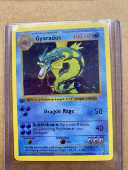 Perfect Pokemon TCG Gyarados Base Set (Shadowless) 1st Edition Holo Rare 006/102 - Image 1