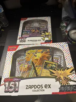 Pokemon TCG: Scarlet & Violet-151 Alakazam & Zapdos Collection Box New 8 Booster - Image 1