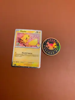 Carte Pokemon Promo PIKACHU 051/162 Holo neuve Fr avec Stamp 30 ans anniversaire - Image 1