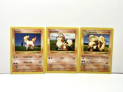 Pokemon TCG Base Set Shadowless 🔥 Lot- Arcanine (MP) Growlithe (LP) Ponyta (LP) - Image 1