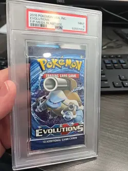 PSA 9 2016 Blastoise Pokemon Evolutions XY Booster Foil Pack Graded Mint Sealed - Image 2
