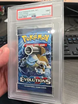 PSA 9 2016 Blastoise Pokemon Evolutions XY Booster Foil Pack Graded Mint Sealed - Image 3
