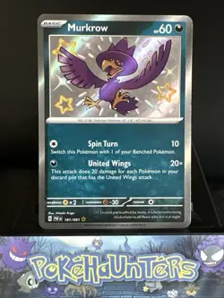 Pokemon Card Murkrow 181/091 Paldean Fates Baby Shiny Holo Rare Near Mint - Image 1