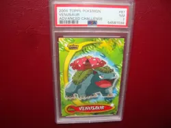 2004 Topps Pokemon Advanced Challenge 81 Venusaur non-foil PSA 7 Nm - Image 1