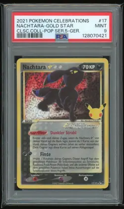 2021 Pokemon Celebrations Nachtara (Umbreon) Gold Star PSA 9 German - Image 1