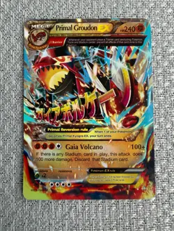 Primal Groudon EX 86/160 Holo Rare EX Primal Clash Pokemon Moderately Played - Image 1
