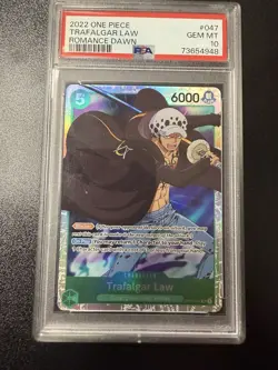 2022 One Piece Romance Dawn OP01-047 Trafalgar Law PSA 10 Gem Mint - Image 1