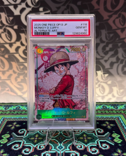 2025 ONE PIECE JPN OP13-CARRYING ON HIS WILL ALT ART #118 MONKEY D. LUFFY PSA 10 - Image 1