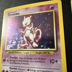 3 Vintage 1995 MEWTOW HOLO FOIL POKEMON CARD 101/102 Bundle Deal - Image 3
