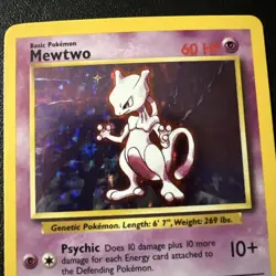 3 Vintage 1995 MEWTOW HOLO FOIL POKEMON CARD 101/102 Bundle Deal - Image 5