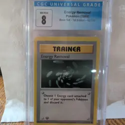CGC 9 Energy Removal Base Set Shadowless 1st Edition 92/102 Pokemon Card psa - Image 1