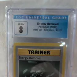 CGC 9 Energy Removal Base Set Shadowless 1st Edition 92/102 Pokemon Card psa - Image 3