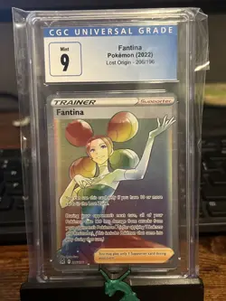 CGC9 MINT Fantina 206/196 Lost Origin Full Art Secret Rare Pokemon Card - Image 1