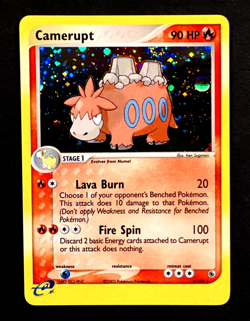 2003 Pokemon CAMERUPT Ex Ruby & Sapphire HOLO RARE eReader Card 4/109 SWIRL MINT - Image 1