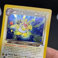 Pokemon Dark Ampharos TCG Neo Destiny Card 1/105 Unlimited Holo Rare NM - Image 3