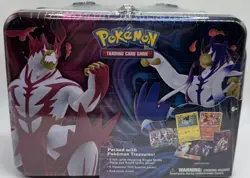 NEW 2021 Pokemon Collector Chest Tin Lunch Box - 5 Packs + 2 Foil Cards + 2 Coin - Image 1