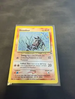 Pokemon TCG Houndour Neo Discovery Holo Rare Card 5/75 Vintage LP - Image 1