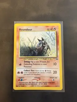 Pokemon TCG Houndour Neo Discovery Holo Rare Card 5/75 Vintage LP - Image 2