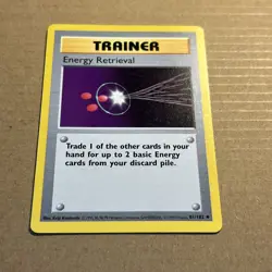 Pokemon TCG Energy Retrieval Base Set, 1st Edition Uncommon Card 81/102 NM - Image 1