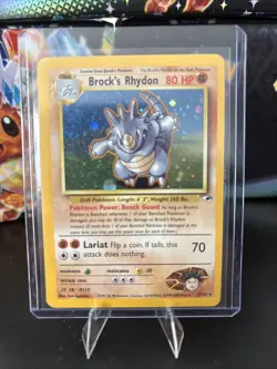 Pokemon TCG Brock's Rhydon Gym Heroes 2/132 Holo Unlimited Rare LP - Image 1