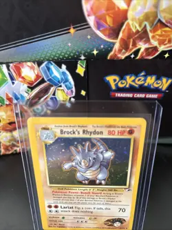 Pokemon TCG Brock's Rhydon Gym Heroes 2/132 Holo Unlimited Rare LP - Image 5