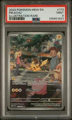 2023 POKEMON MEW EN-151 ILLUSTRATION RARE #173 PIKACHU PSA 9 - Image 1