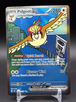 Pokemon TCG Pidgeot EX Obsidian Flames 225/197 NM Special Illustration Rare SIR - Image 1