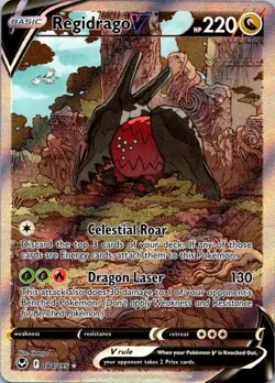 Pokemon TCG Regidrago V- 184/195 Ultra Rare Silver Tempest NM (SKU 1-1) - Image 1