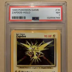 1999 Pokemon Base Set Unlimited Zapdos #16/102 PSA 7 - Image 2