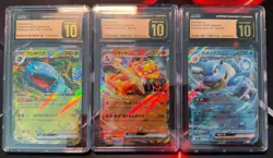 Charizard EX 6 & Venusaur EX 3 & Blastoise EX 9 CGC 10 Pristine Pokemon 151 JPN - Image 1