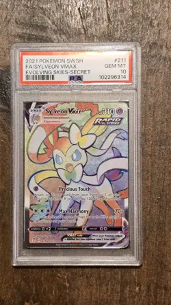 SYLVEON VMAX 2021 POKEMON SWSH EVOLVING SKIES 211/203 PSA 10 - Image 1