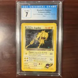 POKEMON TCG GYM CHALLENGE HOLO #15 ROCKET'S ZAPDOS CGC 7 with swirl 💫 - Image 1