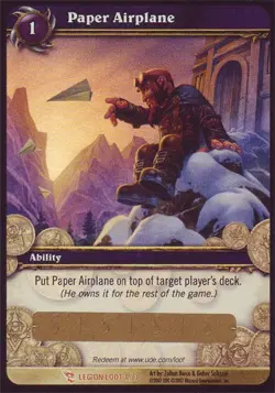 Light Play WoW TCG Paper Airplane (unscratched loot) Loot Cards World of Warcraf - Image 1