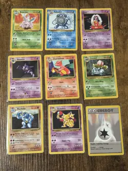 All Uncommon - Base Set Pokemon 9-Card Lot 1999 WOTC Vintage [LP] - Image 1