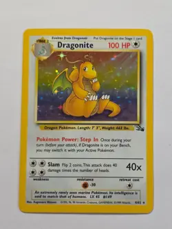 Dragonite 4/62 Fossil Set Rare Holo Pokemon Card WOTC 1999 - Excellent - Image 1