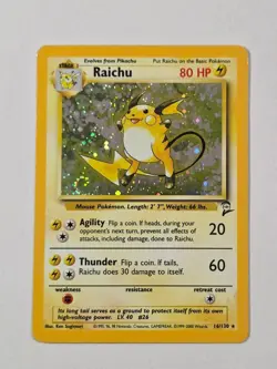 Raichu 16/130 Base Set 2 Rare Holo Pokemon Card WOTC 2000 - Excellent - Image 1