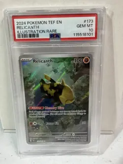 PSA 10 Relicanth 173/162 Temporal Forces Illustration Rare Gem Mint Pokemon TCG - Image 1