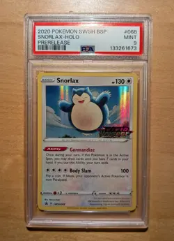 Pokemon PSA 9 Vivid Voltage Snorlax Prerelease Holo #068 Black Star Promo - Image 1