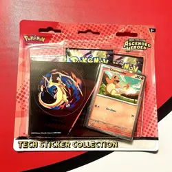 Pokemon Ascended Heroes Tech Sticker Collection Pack Charmander Promo English - Image 1