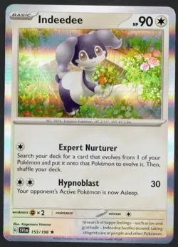 Indeedee 153/198 Scarlet & Violet Base Set Pokemon Reverse Holo Foil Nice! - Image 1