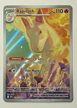 Rapidash 189/182 IR (M/NM) - Pokemon Destined Rivals Team Rocket Holo Full Art - Image 1