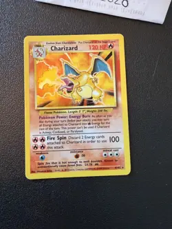 Pokemon TCG Charizard Base Set Holo Unlimited Rare Card 4/102 WOTC 1999 - Image 3
