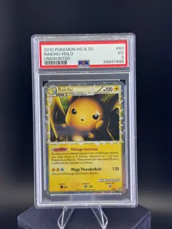 RAICHU 83 2010 POKEMON HG & SS HOLO UNDAUNTED PSA 3 - Image 1