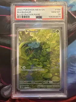 Pokemon TCG Bulbasaur Scarlet&Violet Holo Illustration Rare Card PSA 10 166/165 - Image 1