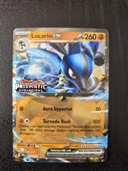 Lucario EX 051/131 Prismatic Evolutions Stamped Promo Pokemon Card - NM - Image 1
