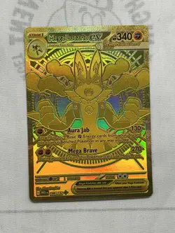 Pokemon Mega Lucario EX TCG Gold Holo Rare Card 188/132 - Image 1