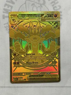 Pokemon Mega Lucario EX TCG Gold Holo Rare Card 188/132 - Image 2