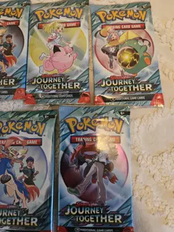 Pokemon TCG Journey Together Booster Pack Lot Scarlet & Violet 5x English Packs - Image 3