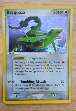 Pokemon TCG Rayquaza EX Deoxys Holo Card 22/107 MP Condition - Image 1